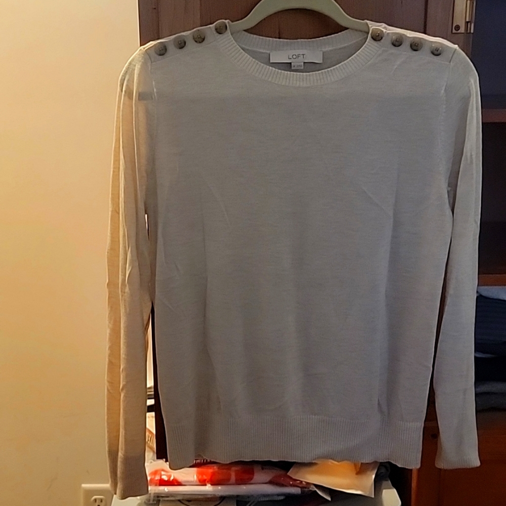 Super soft beige sweater with button embellishments